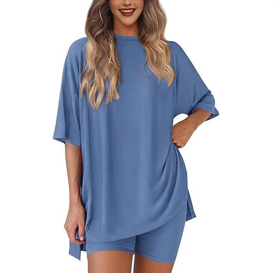 Women's Casual Short Sleeve Shorts Set Colouronova