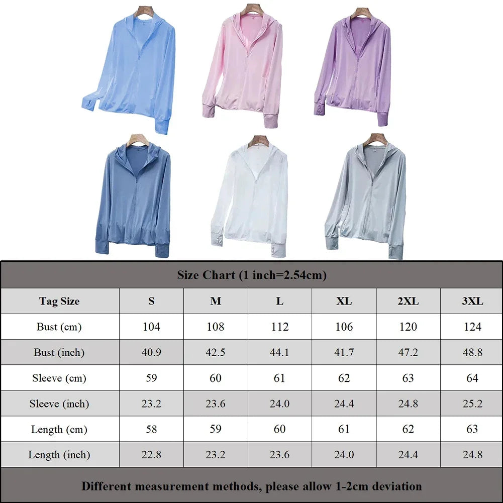 Sun Protection Jacket For Women And Men Jacket UPF50+ Ice Silk Skin Coat For Walking Travel And Fishing Outdoor Sports Clothing - Colouronova