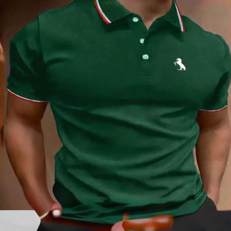 Printed buttoned short-sleeved shirt Colouronova