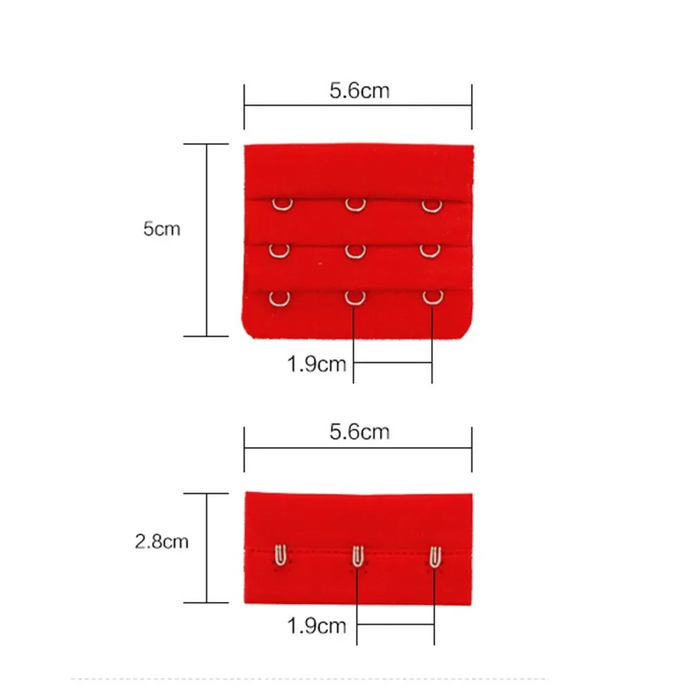 Bra Extenders Strap Tops Lingerie Women's Back Bra Extender Straps 3Hooks 3 Rows Premium Metal and Cotton Strapless Accessories - Colouronova