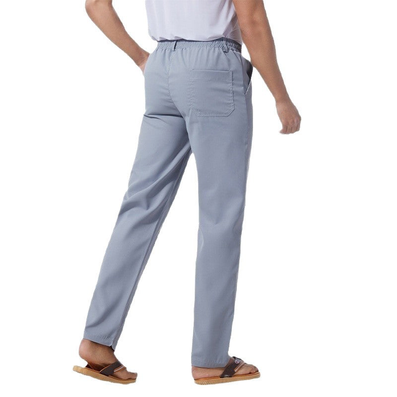 Men's Solid Color Linen Cotton Casual Pants Colouronova