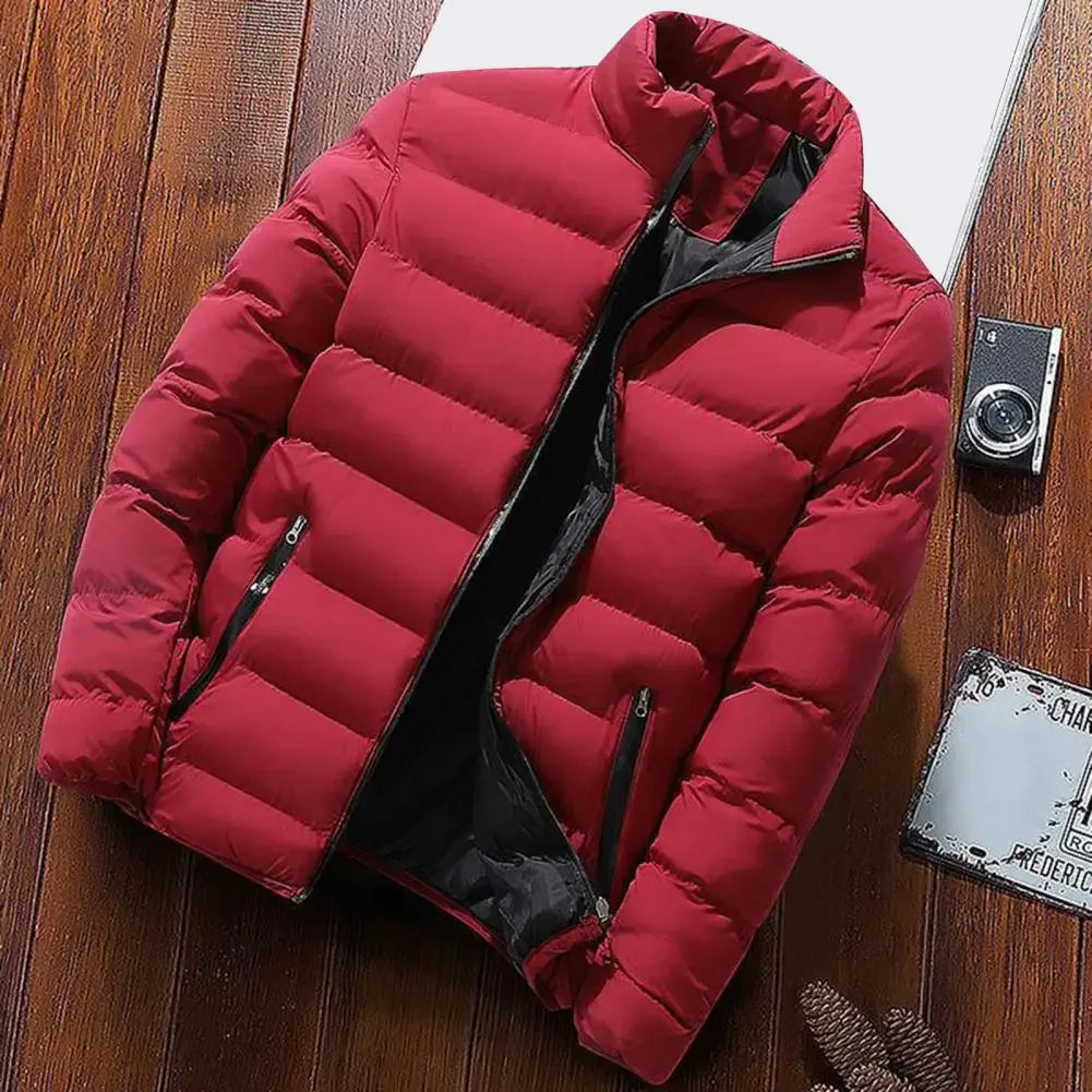 Men's Casual Zip up Jackets Cotton Outerwear Clothing New Parkas Jacket Men's Windbreaker Thick Warm Large Size Male Coats K-Pop - Colouronova