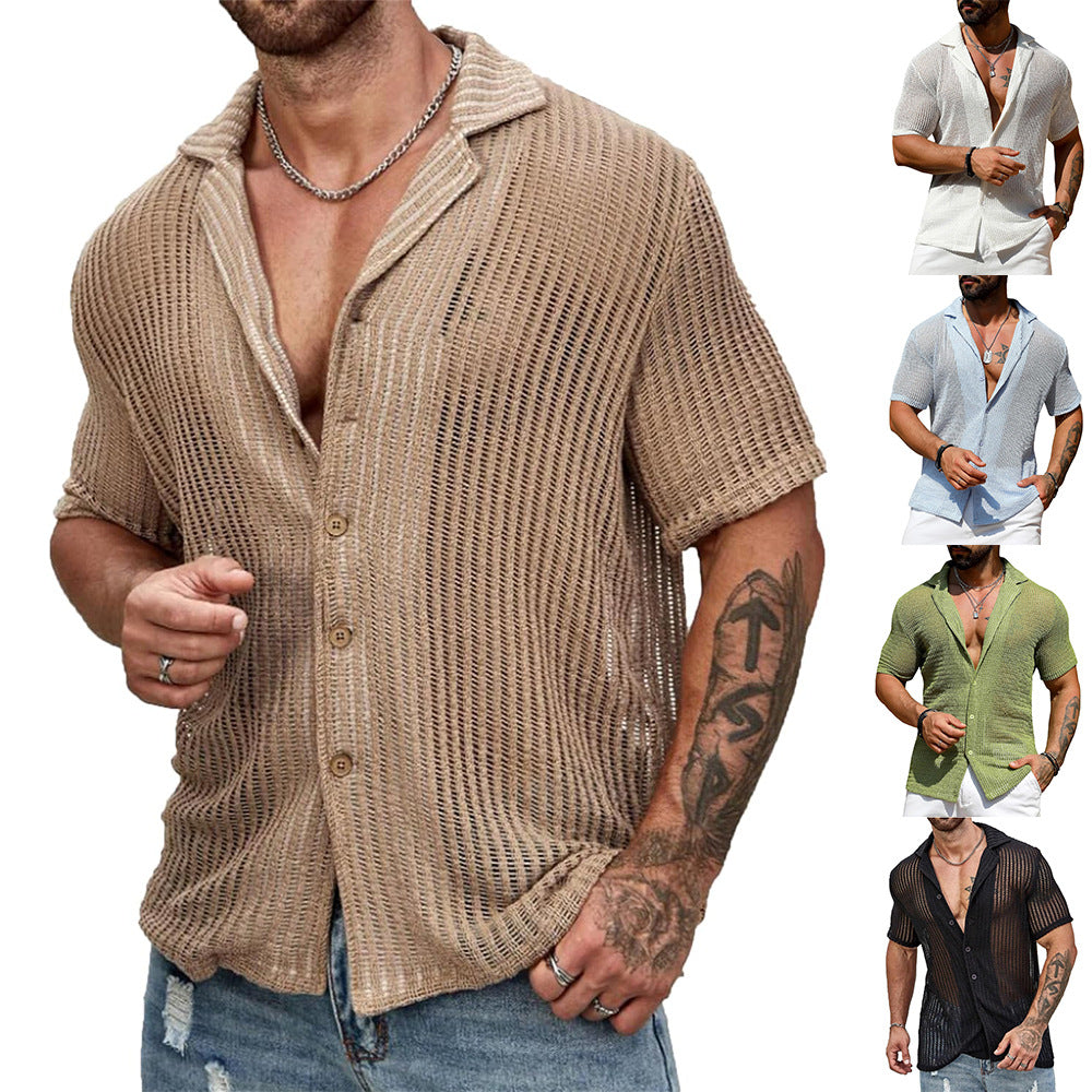 Mens Knitted Shirt Colouronova