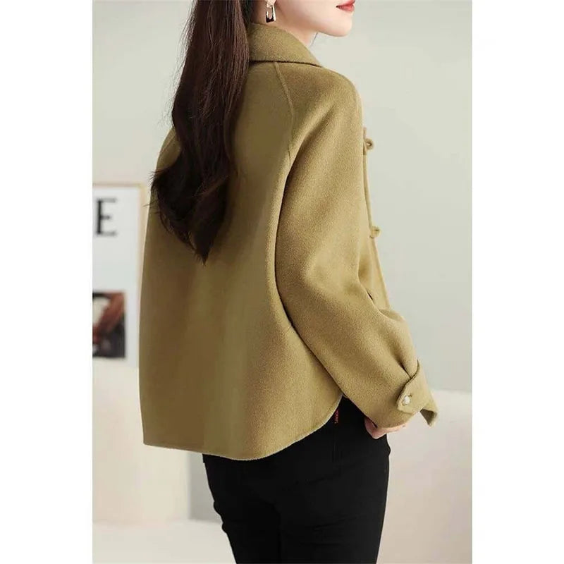 Short Women's Padded Woolen Coat 2025 Autumn Winter New Female Fashion Loose Jacket Small Western Style Age-reducing Overwear - Colouronova