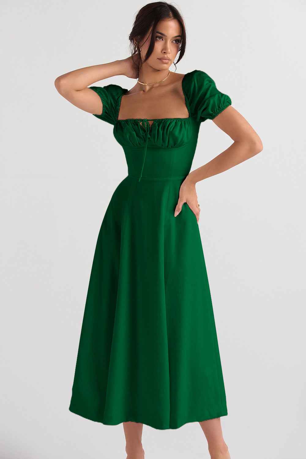 Elegant Sling Midi Dress with Floral Patterns