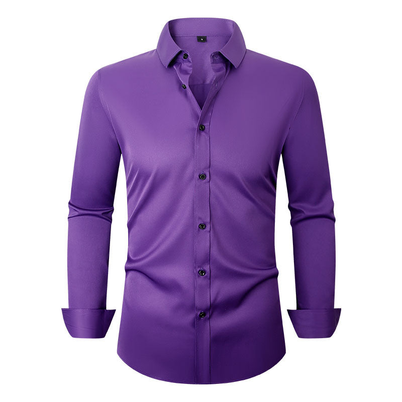 Men's Long Sleeve Business Shirt Four-Way Stretch Colouronova