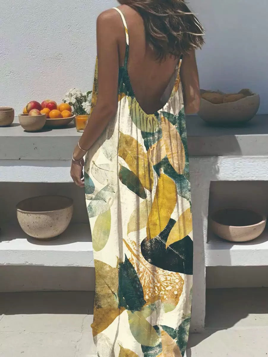 Womens Strappy Backless Maxi Dress Colouronova