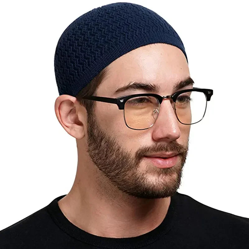 Warm Islamic Ramadan Jewish Kippah Homme Hat Unisex Beanies Cap Winter Knitted Muslim Men Prayer Hats Men's Wrap Head Caps - Colouronova