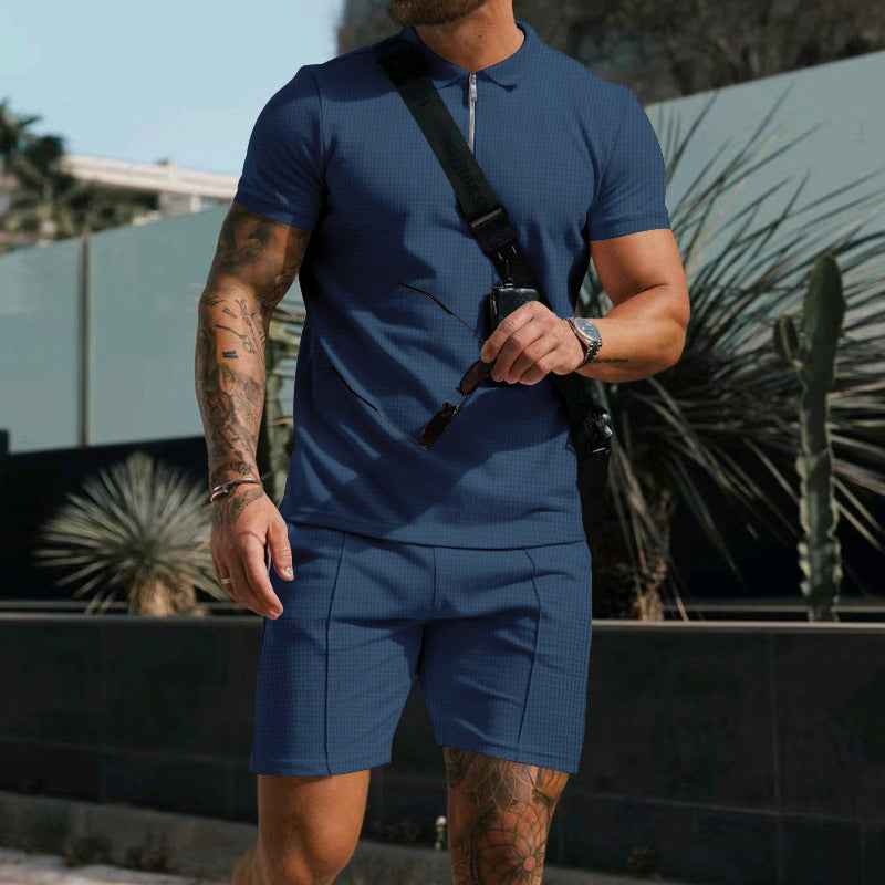 Loose lapel T-shirt suit for men