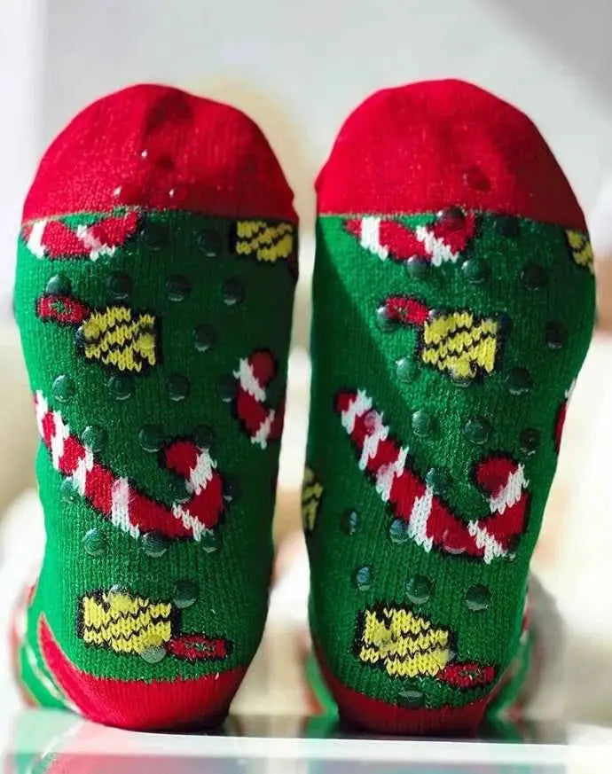 1Pair Christmas reindeer snowflake warm wool lining crew socks 2025 autumn/winter spring new fashionable casual women's clothing