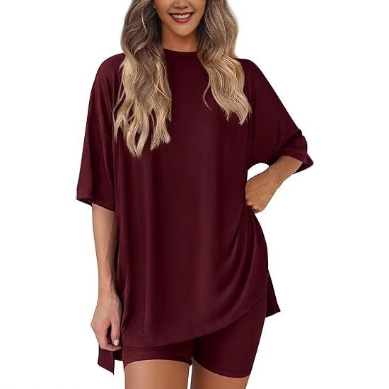 Women's Casual Short Sleeve Shorts Set Colouronova