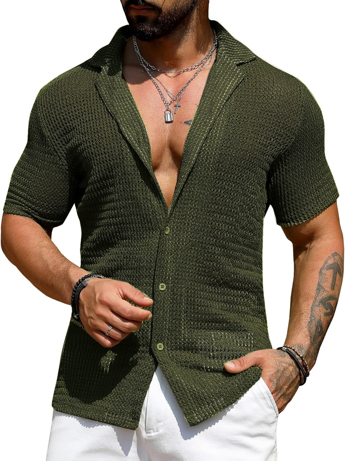 Mens Knitted Shirt Colouronova