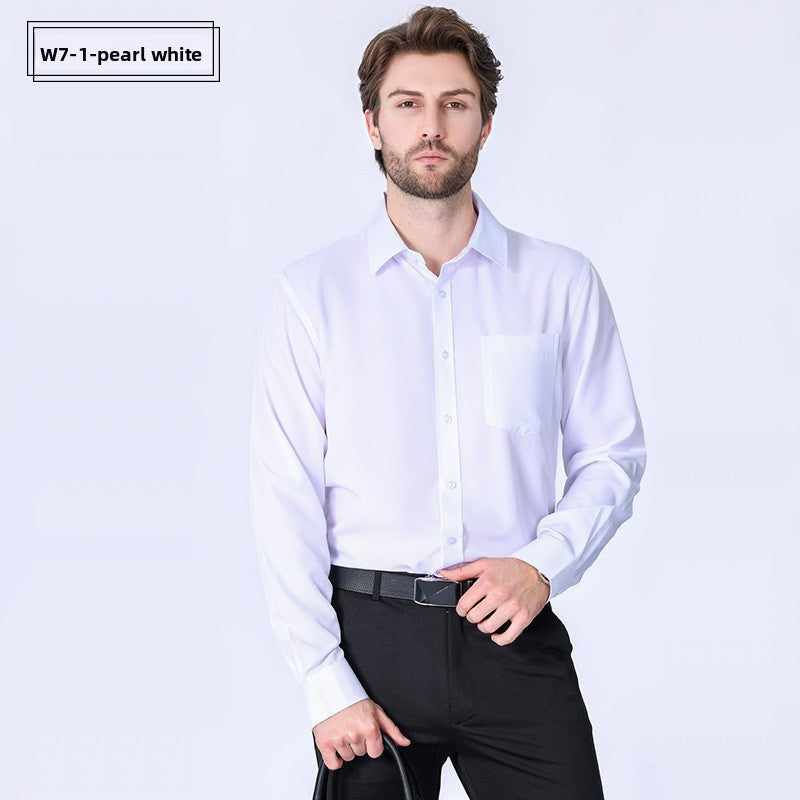 Men's Long-Sleeve Anti-Wrinkle Business Casual Shirt Colouronova