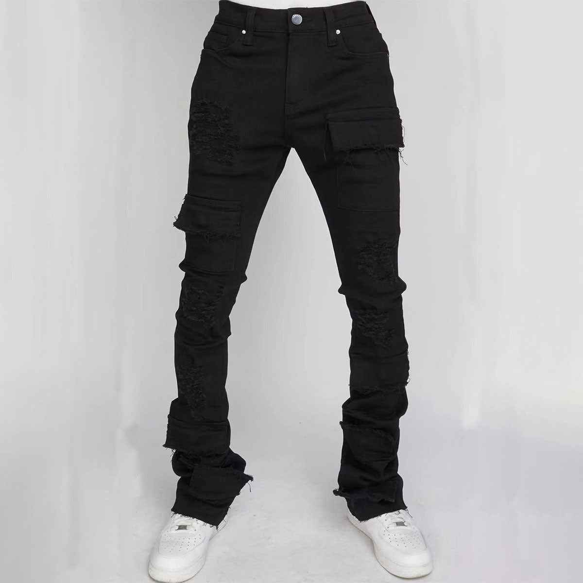 Straight-fit stretch denim pants Colouronova