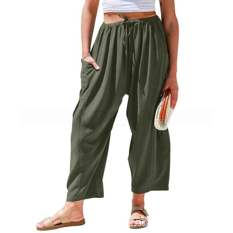 Linen Wide-Leg Pants