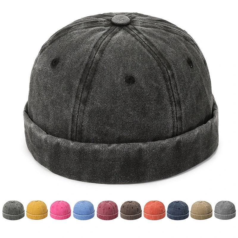 Breathable Cotton Skull Cap - Lightweight Unisex Retro Hat for Men & Women | Hip Hop Dance Beanie Casual Washed Vintage - Colouronova