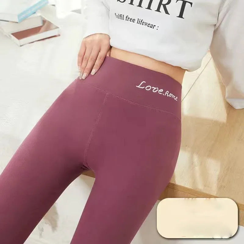 Autumn Winter Women Underwear Thermal Pants Cashmere High Waist Trousers For Women Casual Cashmere Pajama Pants 2024 - Colouronova