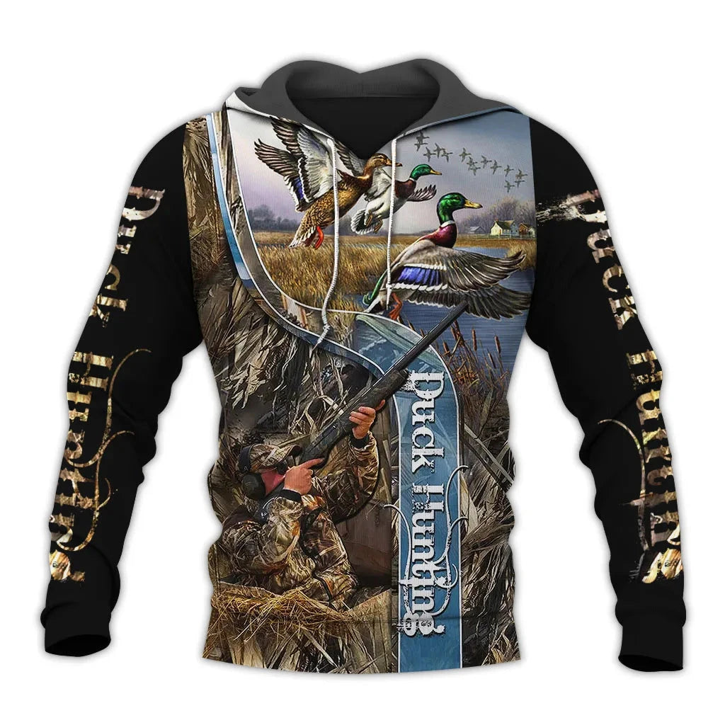 Beautiful Duck Hunting 3D All Over Printed Unisex Deluxe Hoodie Sweatshirt Zip Pullover Casual Tracksuit sudadera hombreYK13 Colouronova