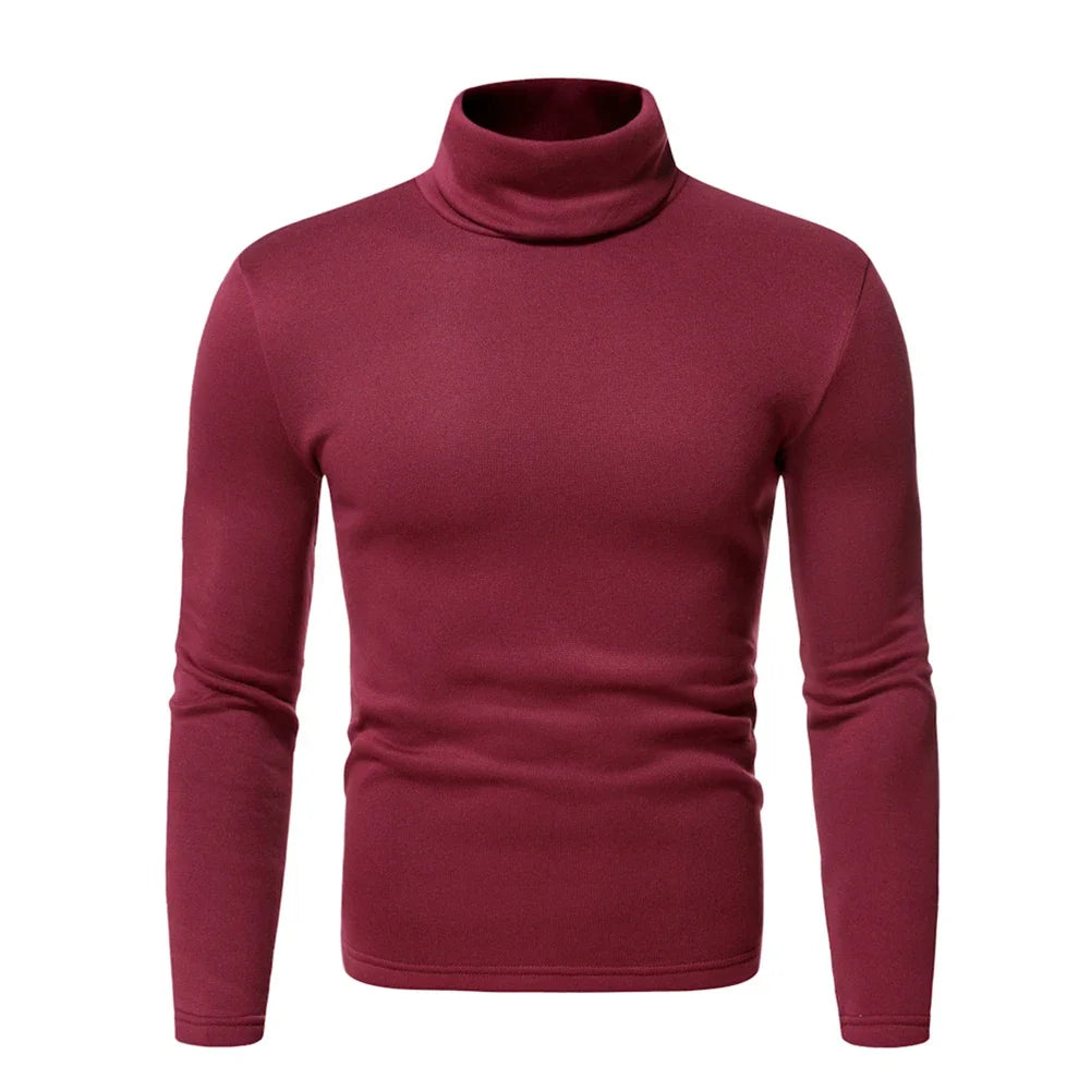 Man Thermal Turtleneck Casual Sleepwear Shirt S-2XL Sleeve Long Slim Coat 6 Colors Basic Sweater Bottom Winter Warm - Colouronova