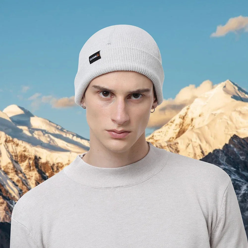 Warmer Beanie Hat Solid Color Soft Thermal Knitted Hat Bonnet Cap Autumn Winter Headwear for Cold Weather Running Skiing Walking - Colouronova