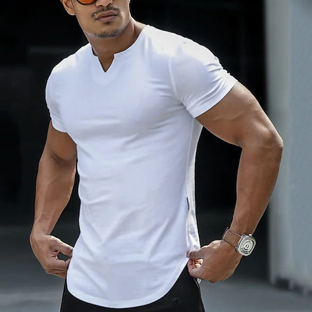 V-neck Men's Casual T-shirt Colouronova