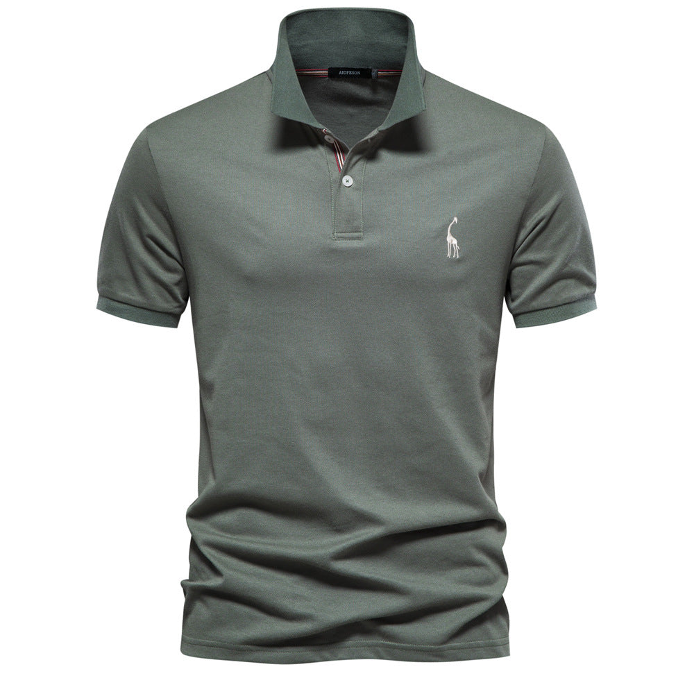 Men's Cotton Embroidered Polo Shirt Colouronova