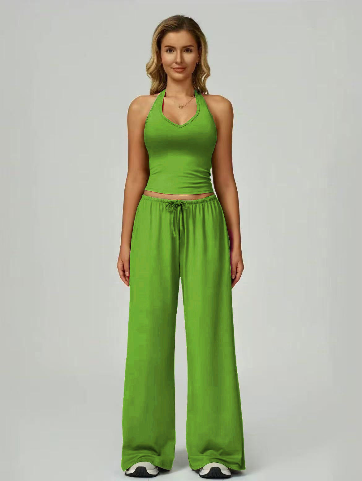 Sleeveless Vest and Wide-Leg Pants Set Colouronova