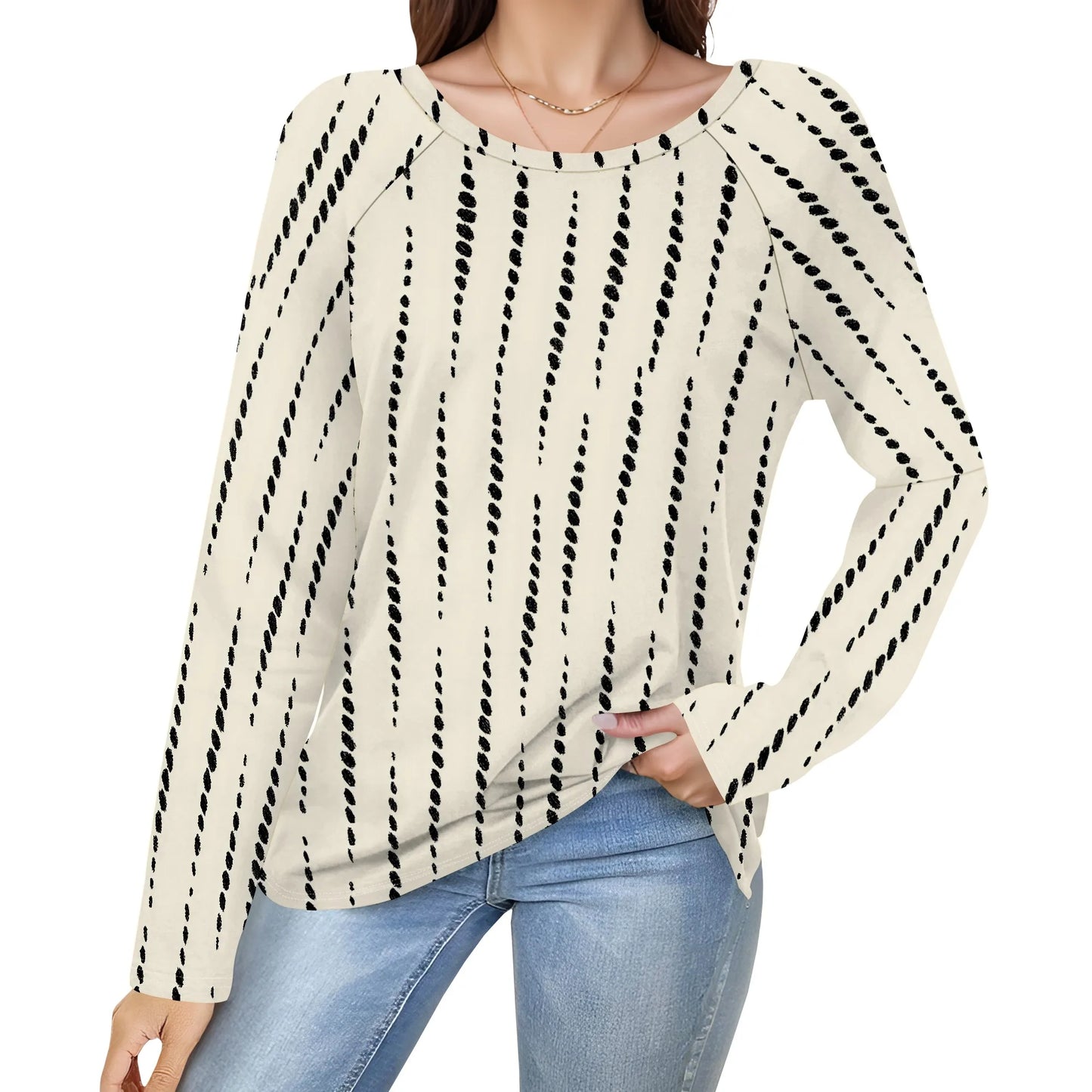 Women's Puff Long Sleeve Tunic Tops Pleated Crew Neck Blouses Dressy Casual Loose Fit Winter and Spring Shirts - Colouronova