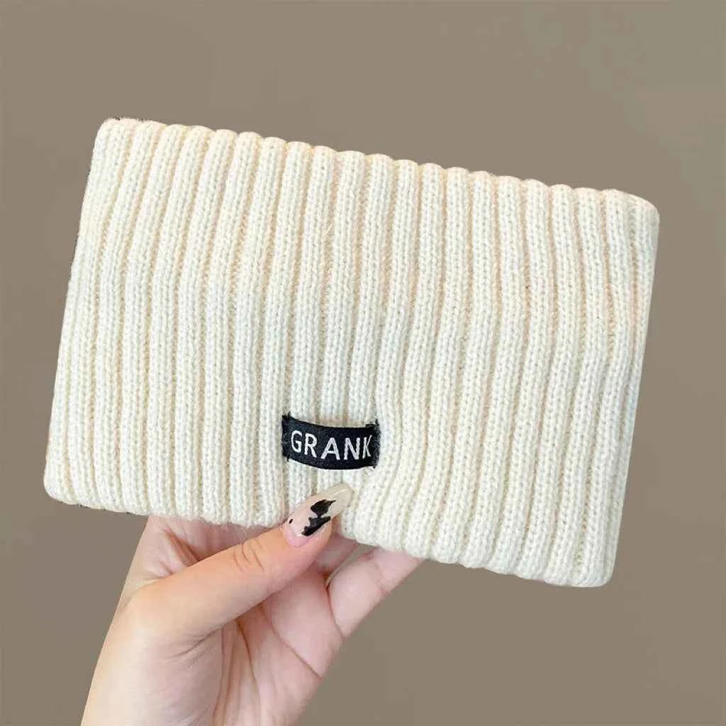 Autumn and Winter Knitted Headband Female Letter Wide Edge Wool Hat Headband Ponytail Hair Headdress Sports Headband