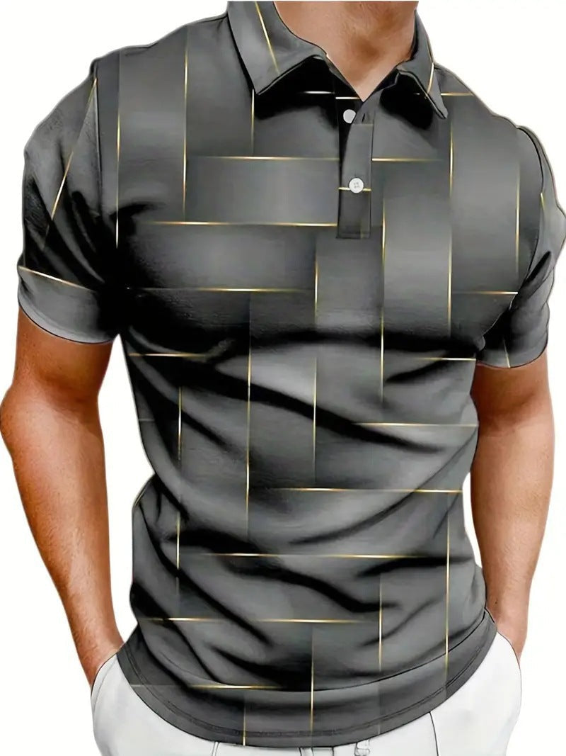 Printed buttoned short-sleeved shirt Colouronova