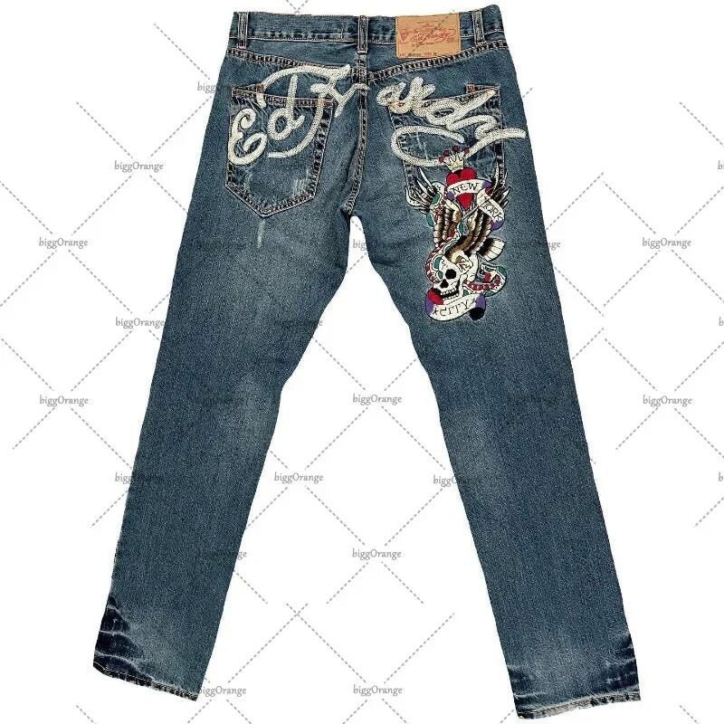 Straight-leg retro loose wide-leg jeans Colouronova