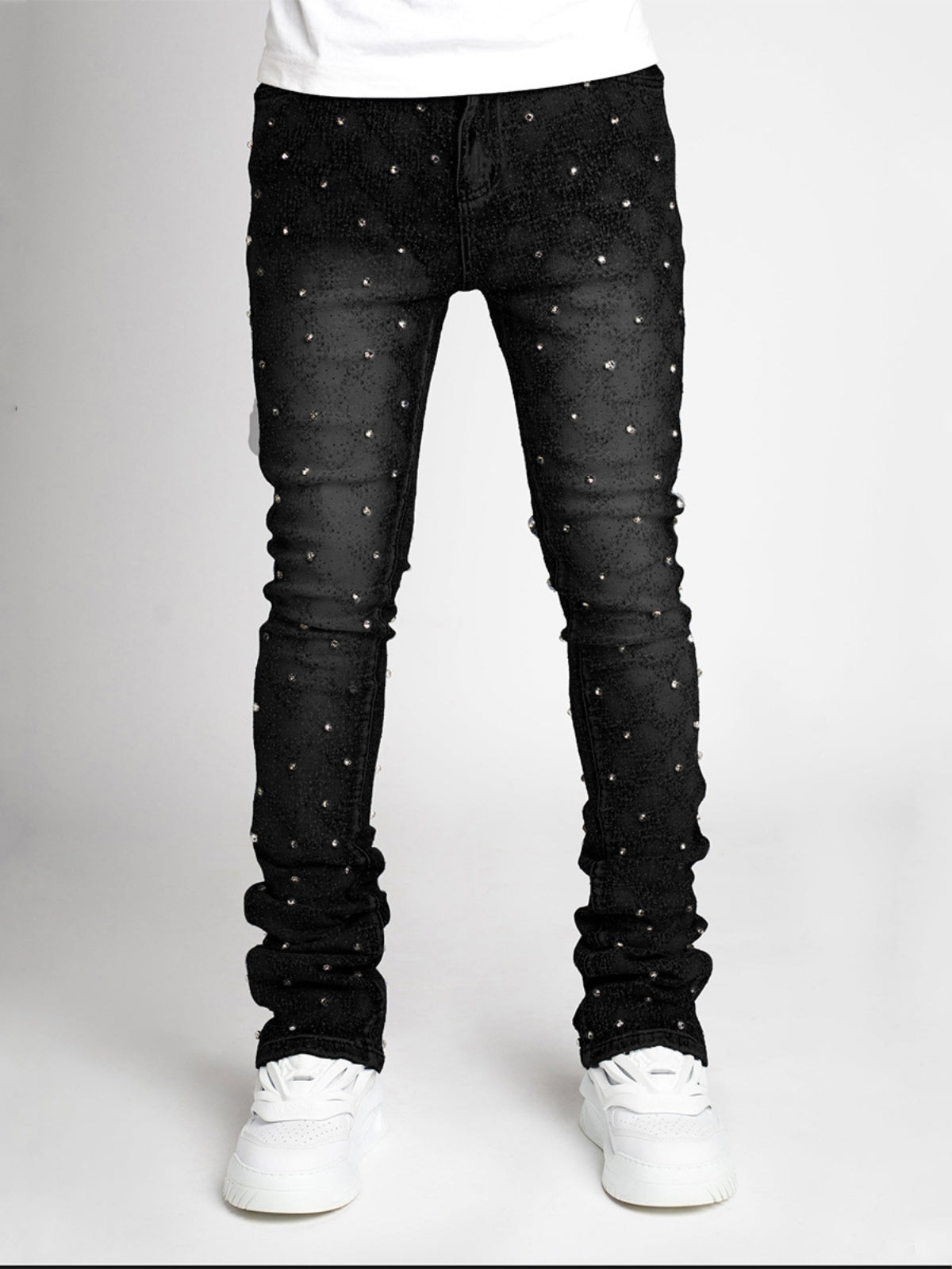 Stretch pearl layered jeans Colouronova
