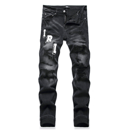 Black Stretch Skinny Men's Jeans Colouronova