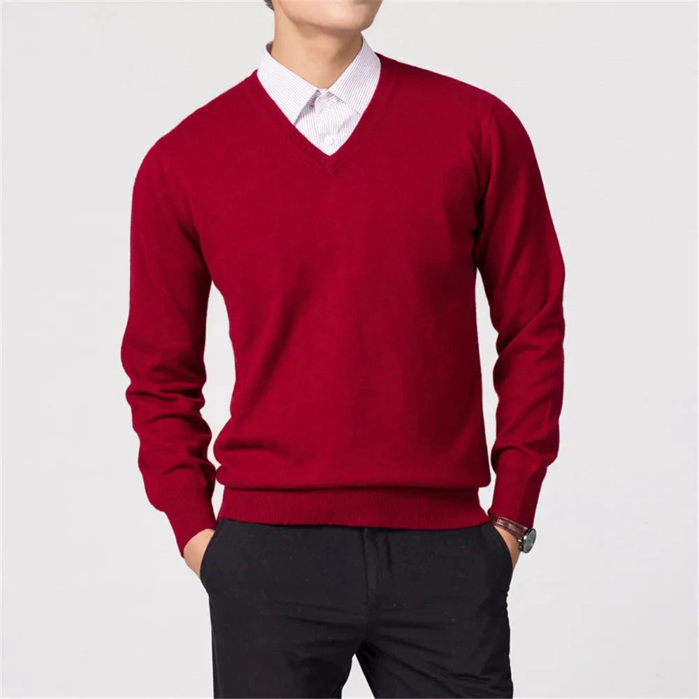 Men's Sweaters V-neck Pullovers Cashmere Knitting Hot Sale Spring Women Sweaters Wool Knitwear High Quality Jumpers Clothes Colouronova