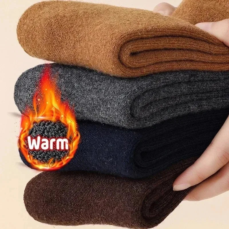 3Pairs Warm Merino Wool Hiking Socks  Super Thick Thermal Winter Boot Socks Men Heavy Warm Trekking Socks Cold Weather Outdoor - Colouronova