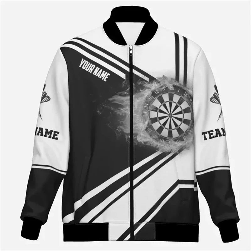 Fashion Darts Graphic Jacket Custom Name Team Name Personalization 3D Printed Coat Trend Casual Oversized Sweatshirt Jackets Colouronova