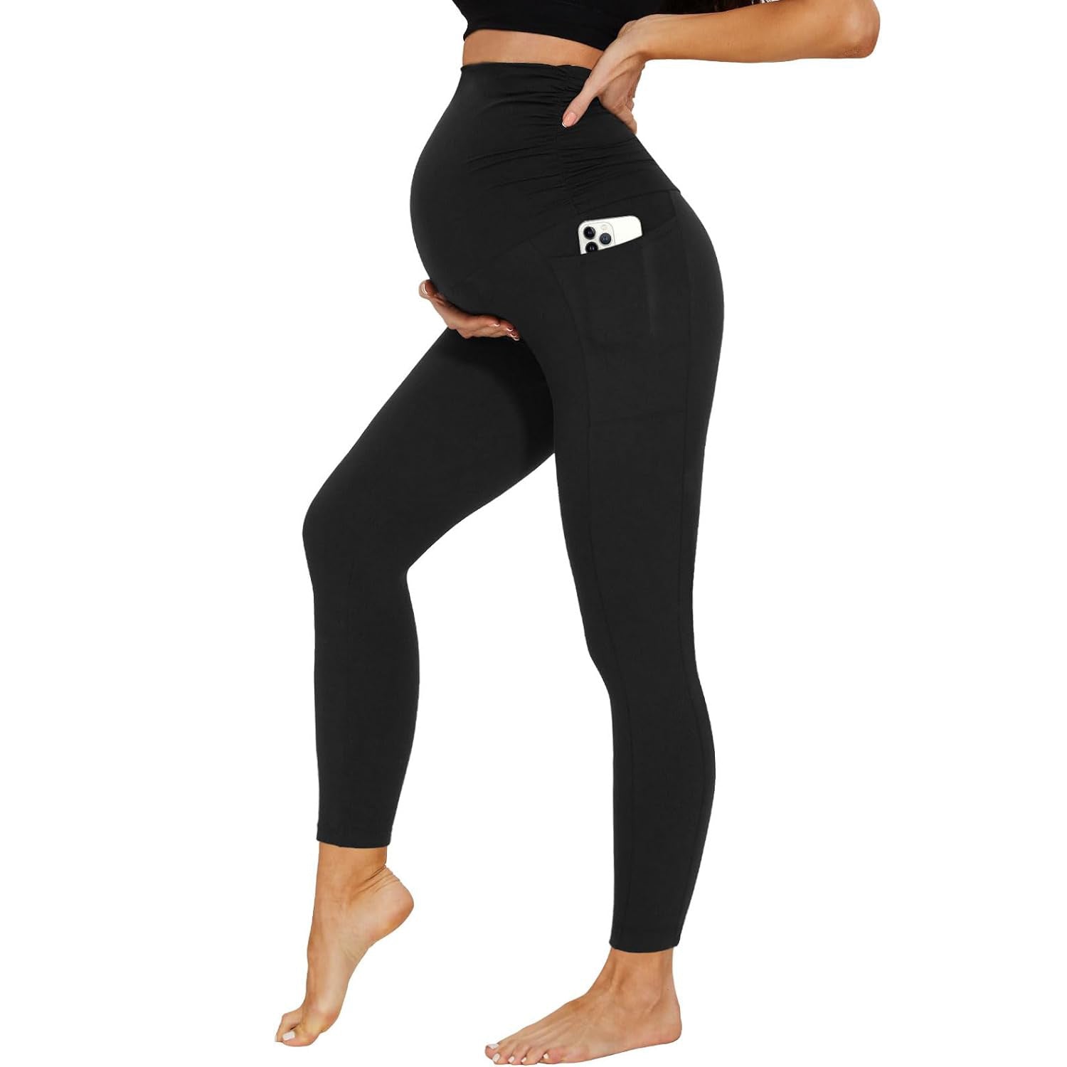 Maternity Pants with Tummy Support Pockets Colouronova