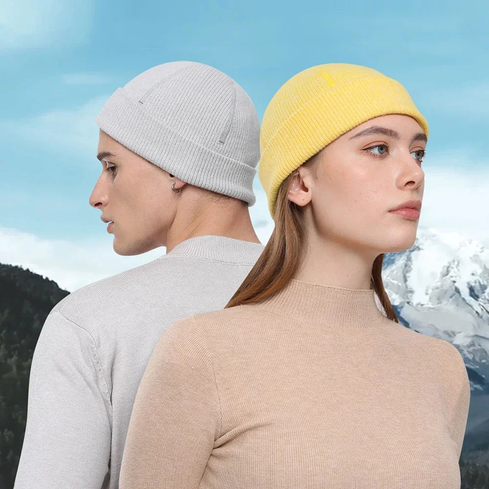 Warmer Beanie Hat Solid Color Soft Thermal Knitted Hat Bonnet Cap Autumn Winter Headwear for Cold Weather Running Skiing Walking - Colouronova