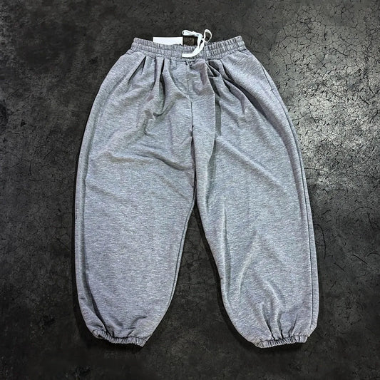 Vintage Solid Fleece Sweatpants Loose Unisex Clothing Casual Classic Gray Wide Leg Warm Trouser Thick Jogger Hip Hop Winter 2025 - Colouronova