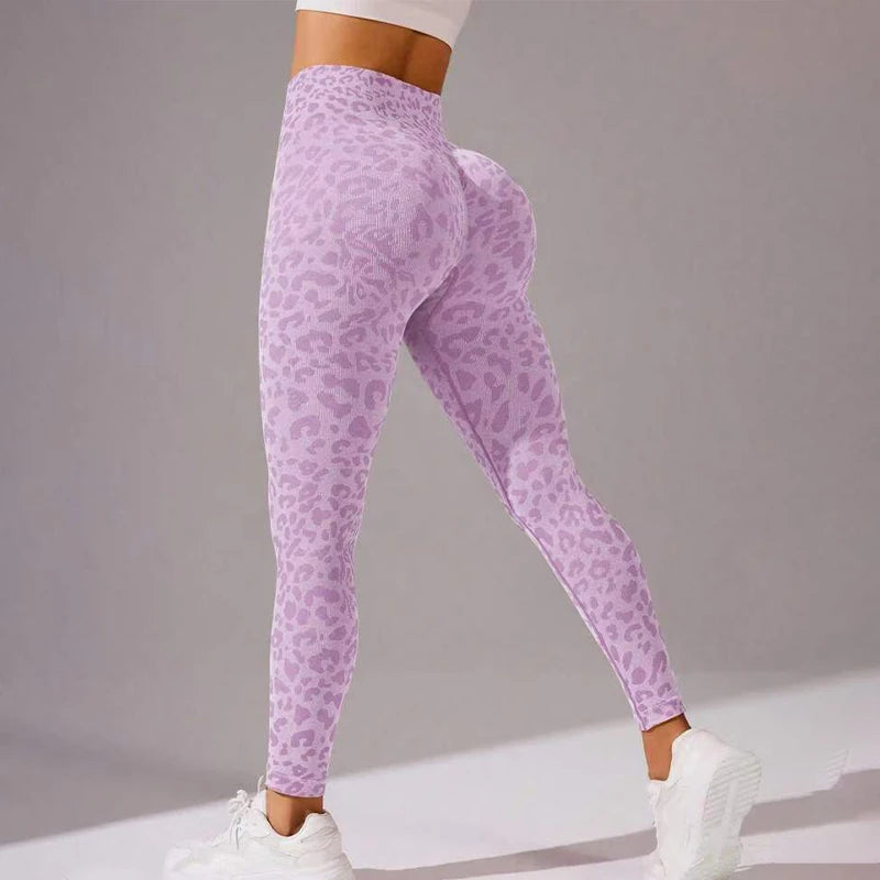 Leopard Print High-Waisted Women's Leggings Super Soft No See through for Yoga Running Workout Push Up Gym Fitness Athletic Wear - Colouronova