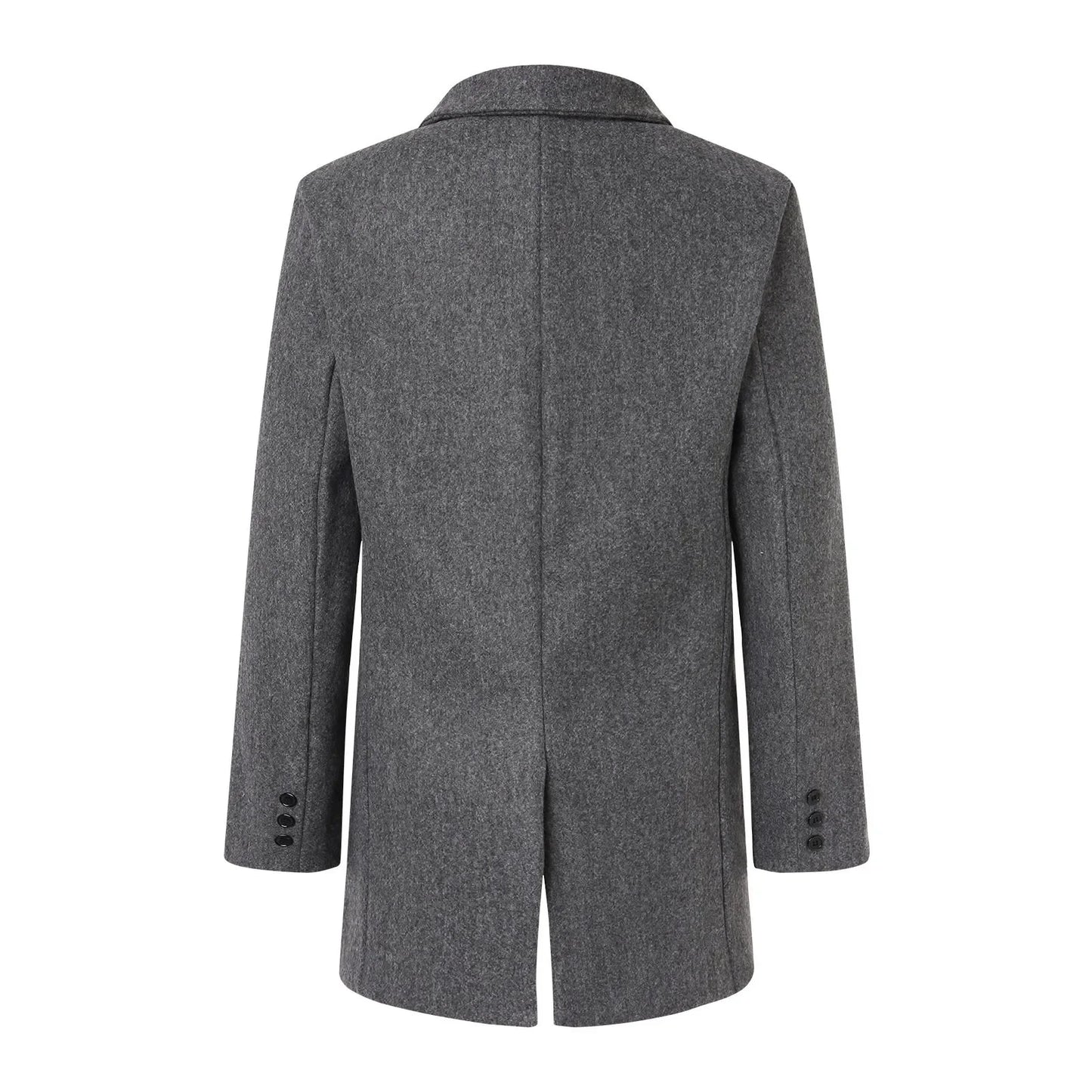 High Quality Men Plus Long Standing Collar British Style Business Casual Fashion Slim-Fitting Suit Jacket Wool Wool Coat - Colouronova