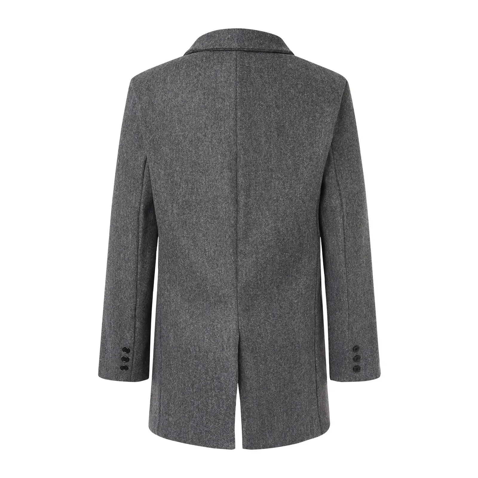 High Quality Men Plus Long Standing Collar British Style Business Casual Fashion Slim-Fitting Suit Jacket Wool Wool Coat - Colouronova