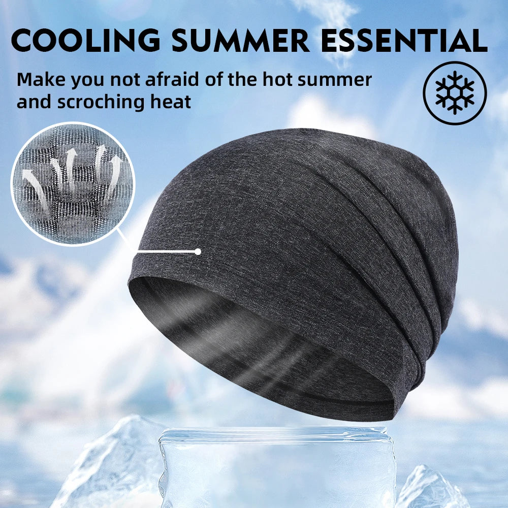 Breathable Bandana Summer Quick-drying Beanies Hats Soft Headwear Sun Protection Caps for Sports Outdoor Running Cycling Hiking - Colouronova