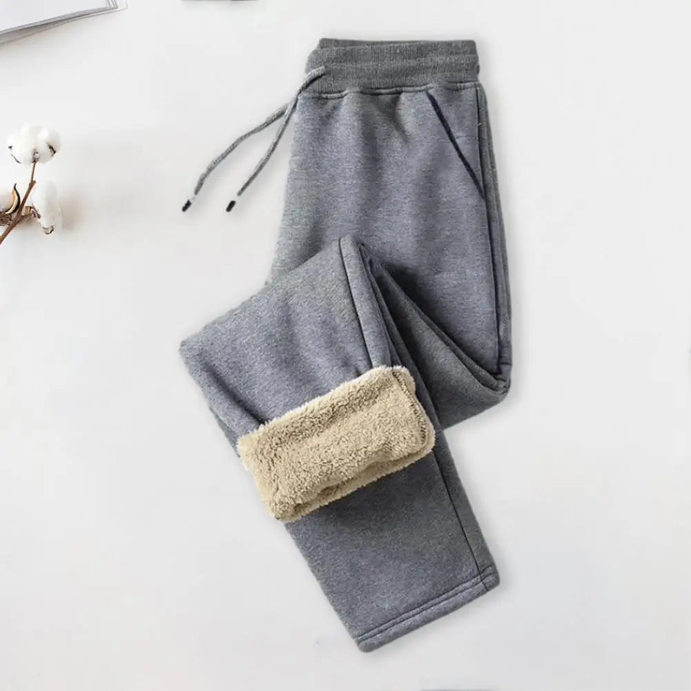 Winter Fleece Pants Men 2023 Lambswool Warm Thick Casual Thermal Sweatpants Male Trousers Brand High Quality Fashion Men Joggers - Colouronova