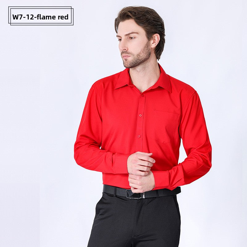 Men's Long-Sleeve Anti-Wrinkle Business Casual Shirt Colouronova