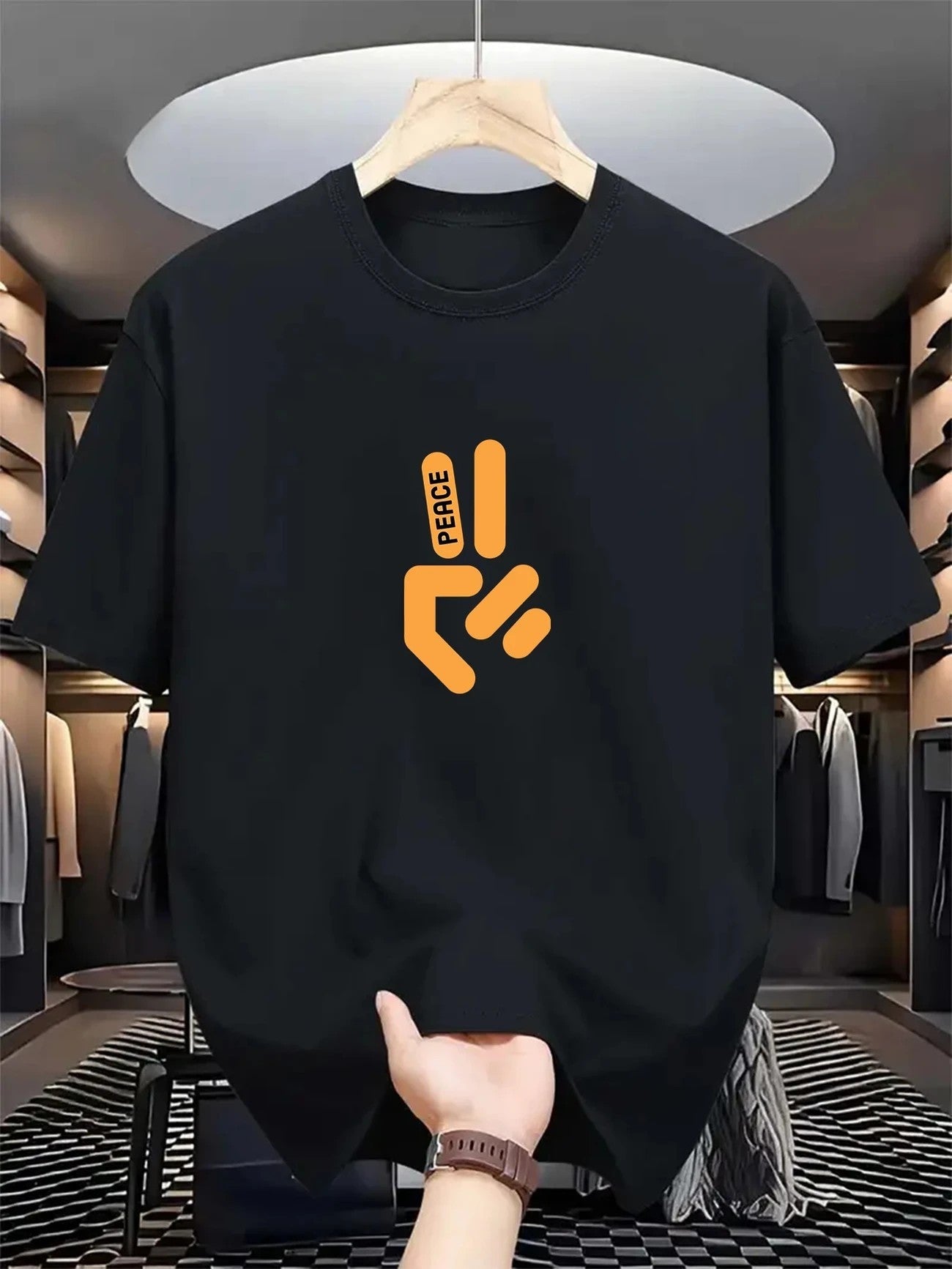 Men's Mesh Print Casual T-Shirt Colouronova