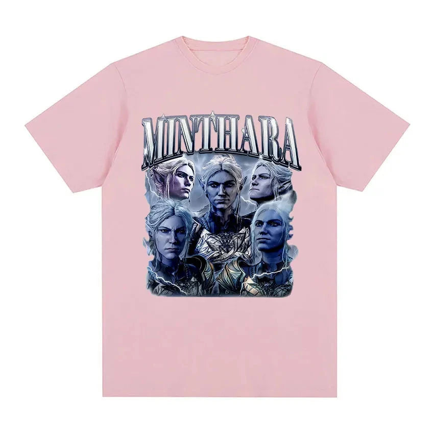Game Minthara Astarion Baldurs Gate 3 Graphic T Shirt Men Fashion Retro Gothic T-Shirt 100% Cotton Oversized Tshirts Tops Unisex Colouronova