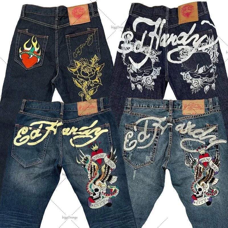 Straight-leg retro loose wide-leg jeans Colouronova