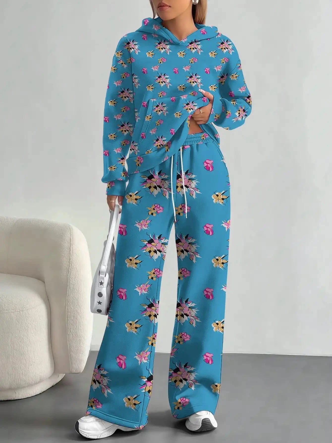 Splicing foreign trade 2025 floral pattern new hot style autumn and winter new fashion casual European and American suits for Colouronova