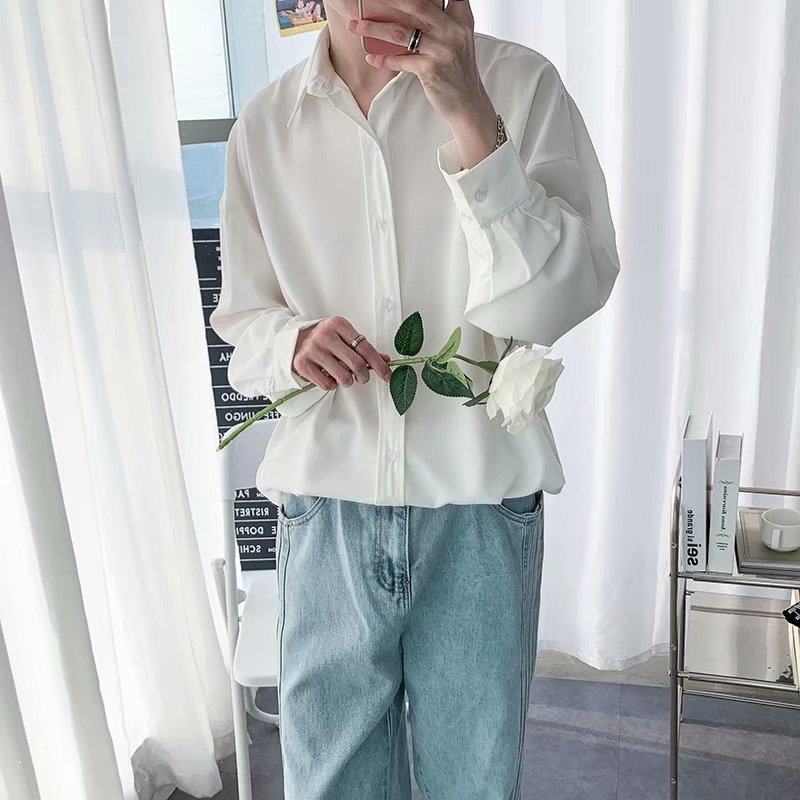 Draped  Long-sleeved Shirt Colouronova